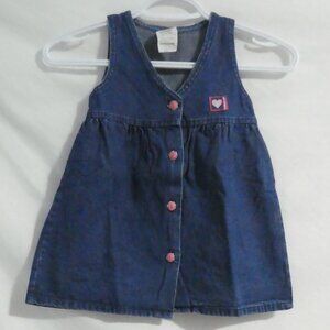 KRICKETS | size 2 | Toddler Girls Sleeveless Blue Denim Dress | Made In Canada
